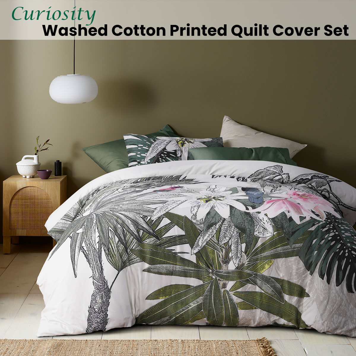 Curiosity Washed Cotton Printed Quilt Cover Set King Price