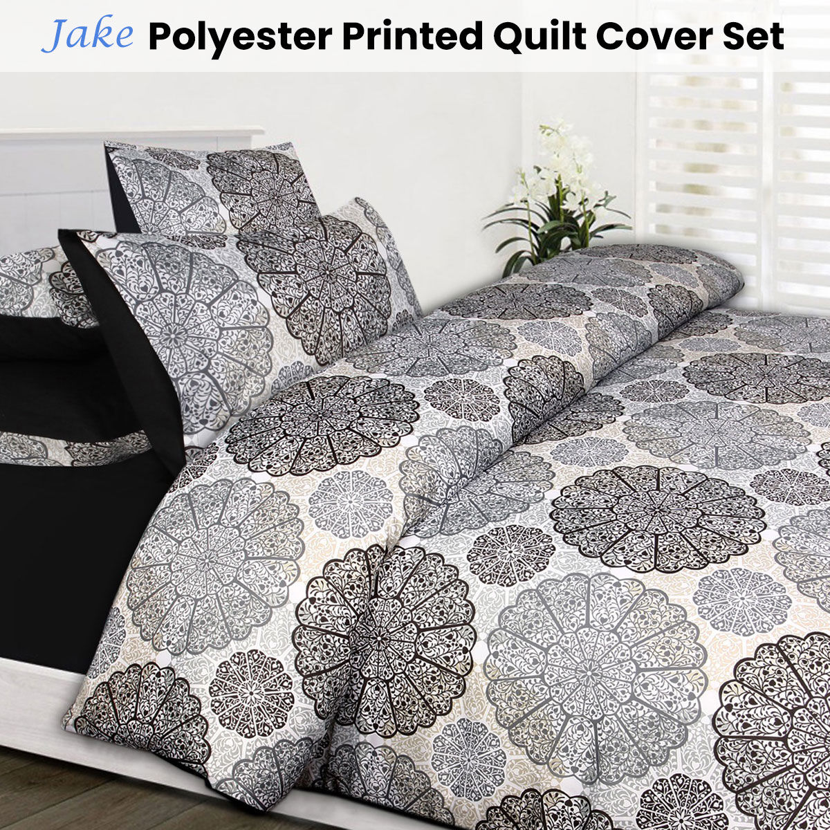 Jake Black Quilt Cover Set Double Price