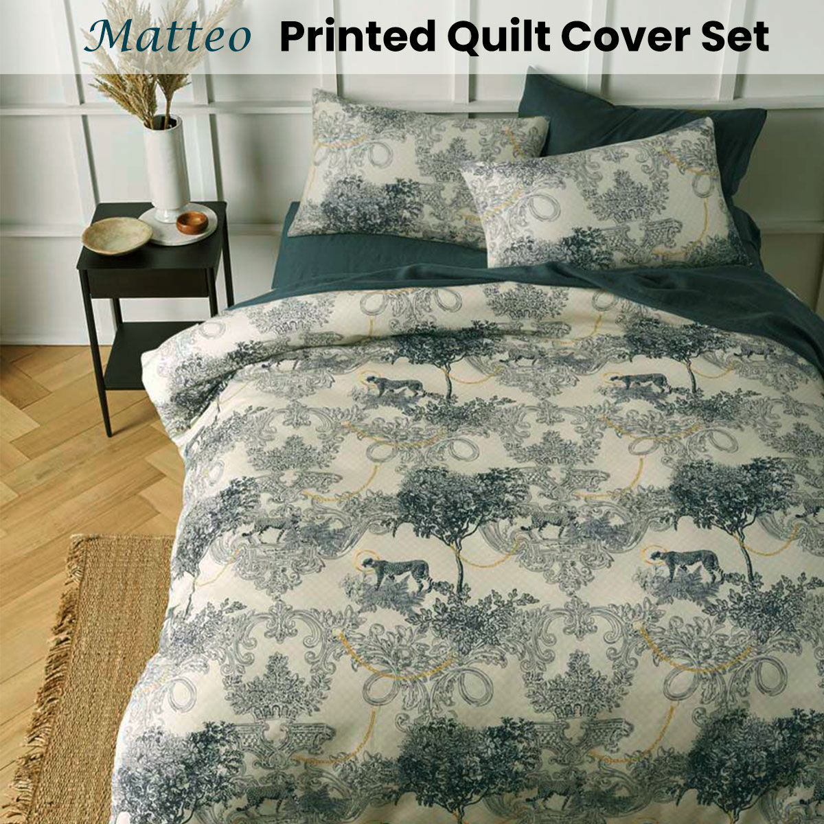 Matteo Printed Quilt Cover Set King Price
