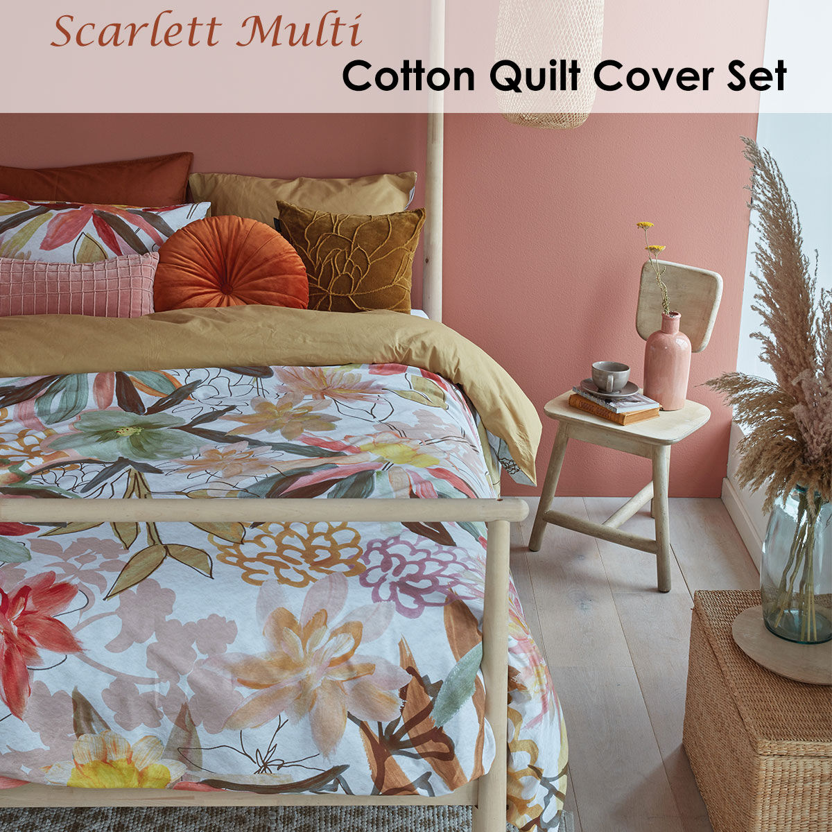 Scarlett Multi Cotton Quilt Cover Set King Price