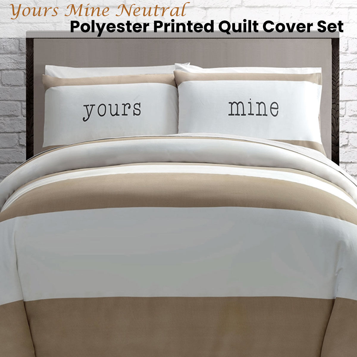 Big Sleep Yours Mine Navy Quilt Cover Set Double Price