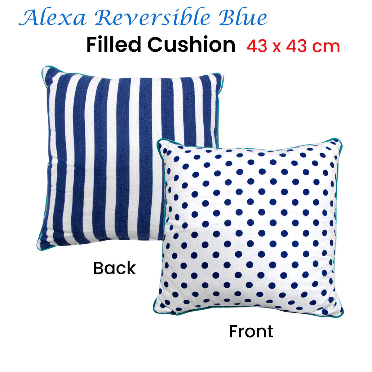 J.Elliot Home Alexa Reversible Blue Filled Cushion Price
