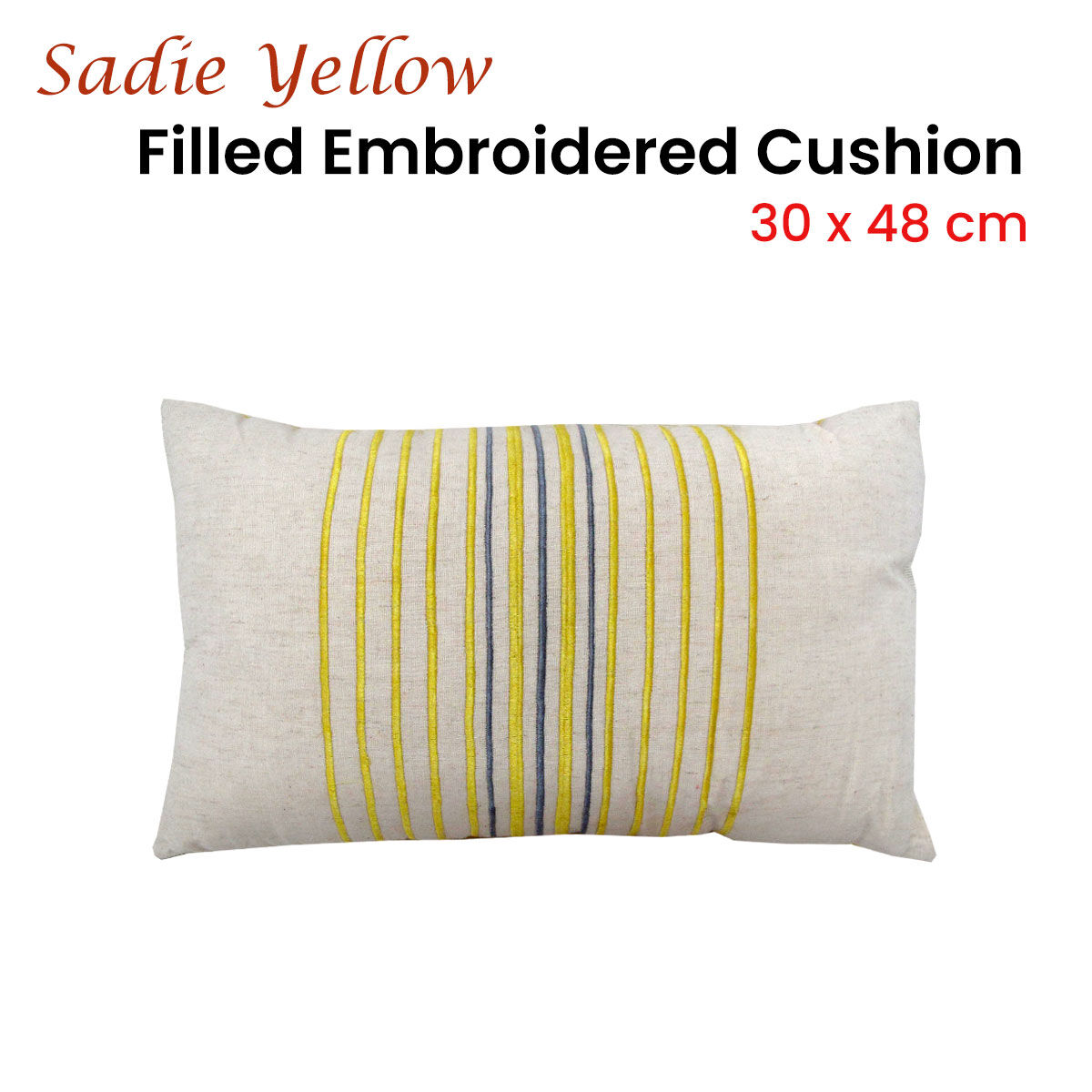 Sadie Embroidered Oblong Filled Cushion 30 x 48 cm Price