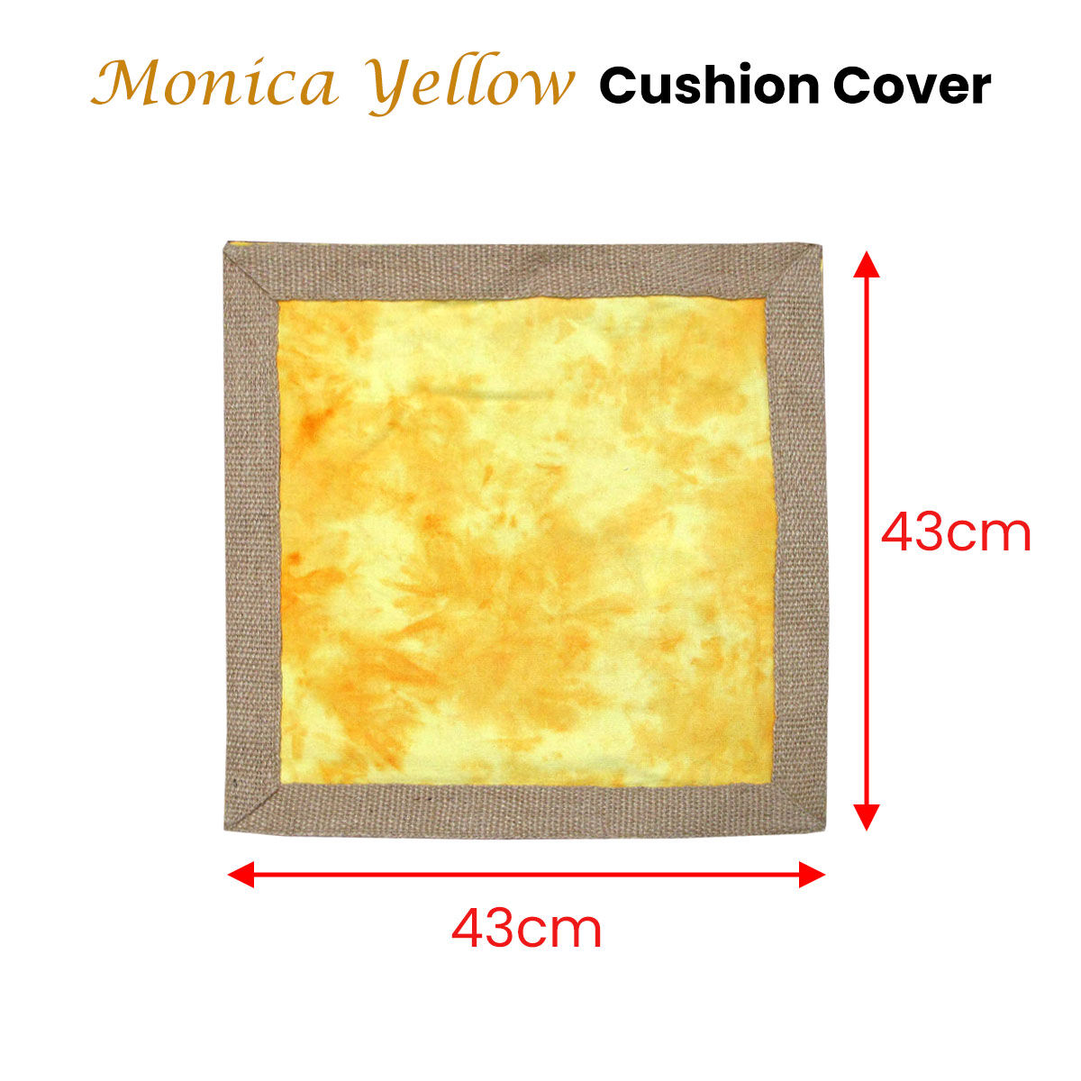 Monica Yellow Cushion Cover 43 x 43 cm Price