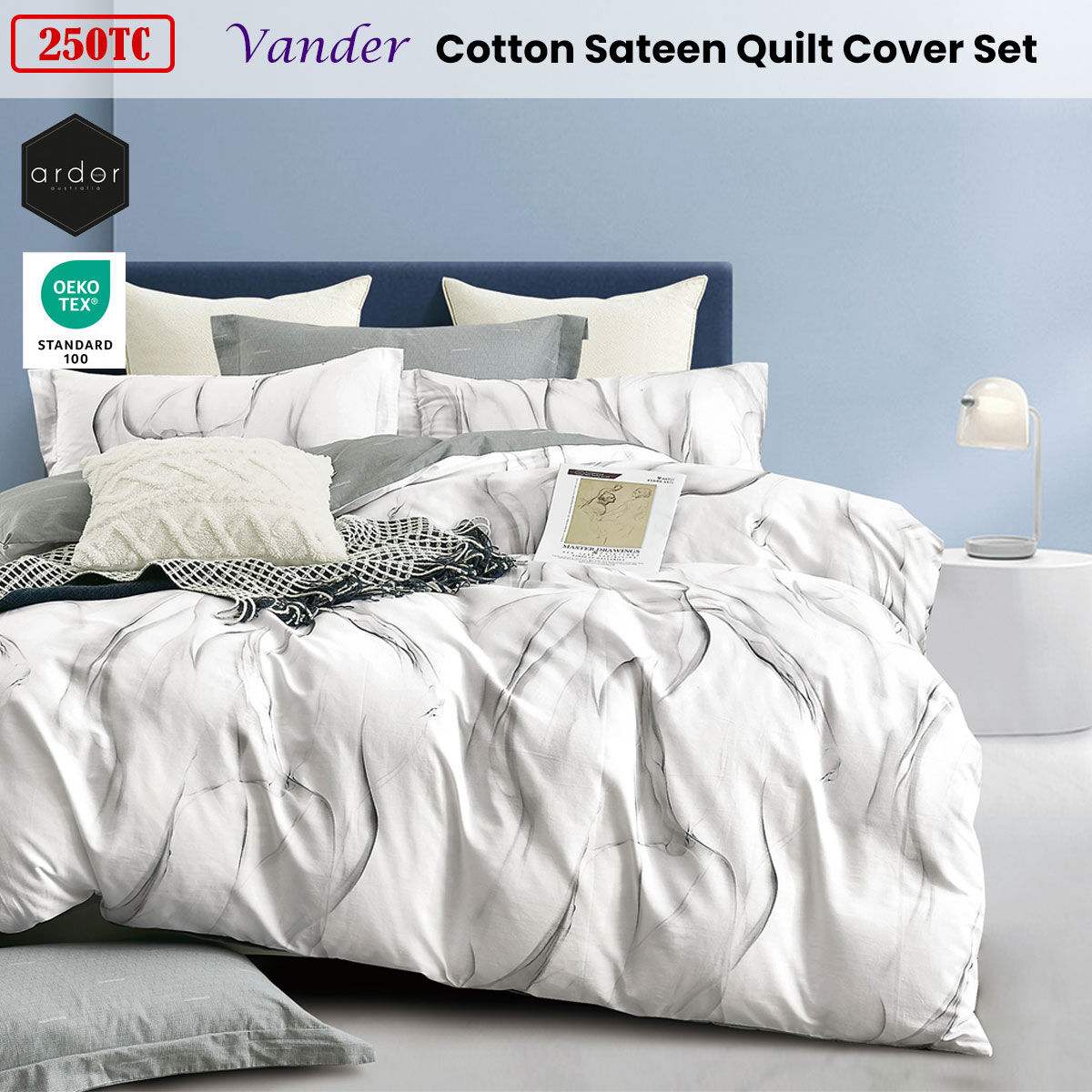 Ardor 250TC Vander Cotton Sateen Quilt Cover Set Queen Price