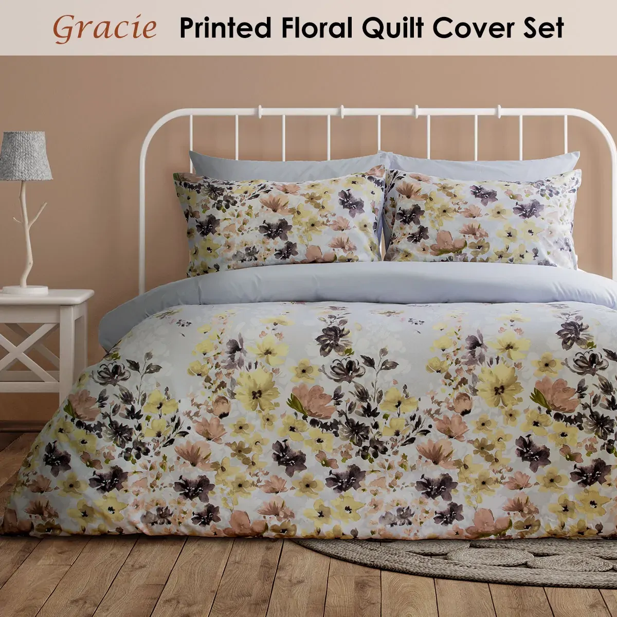 Gracie Printed Floral Quilt Cover Set Queen Price