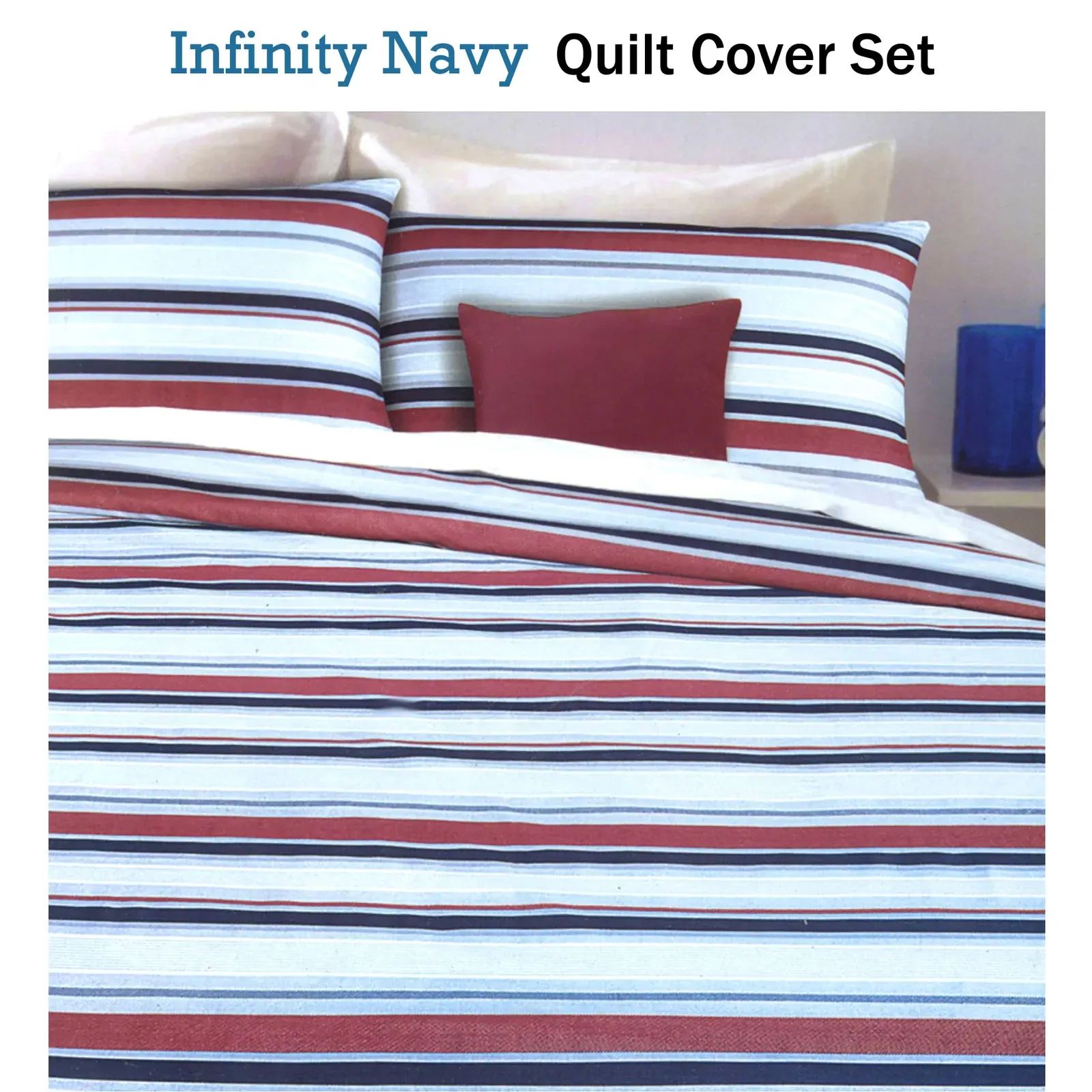 Infinity Navy Quilt Cover Set King Price