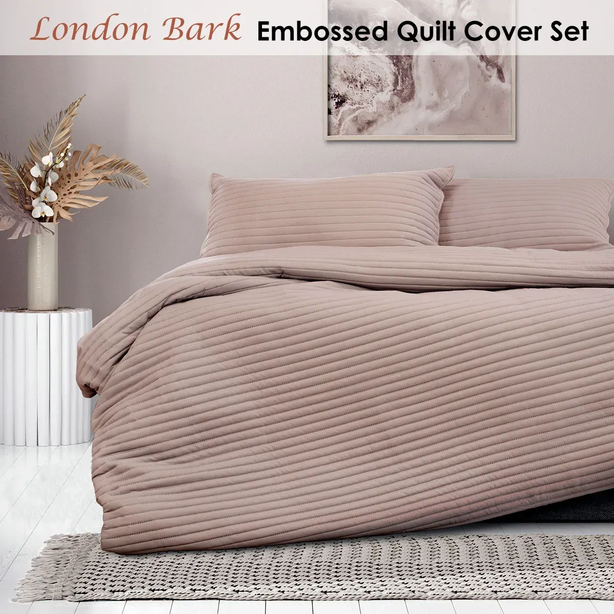 Ardor London Bark Embossed Quilt Cover Set King Price