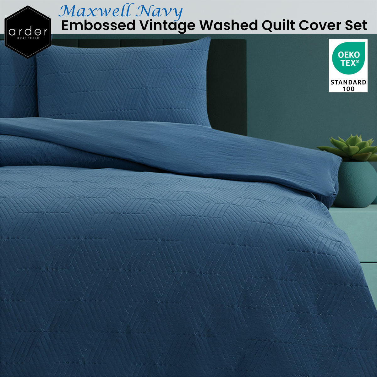 Ardor Maxwell Tan Embossed Vintage Washed Quilt Cover Set King Price