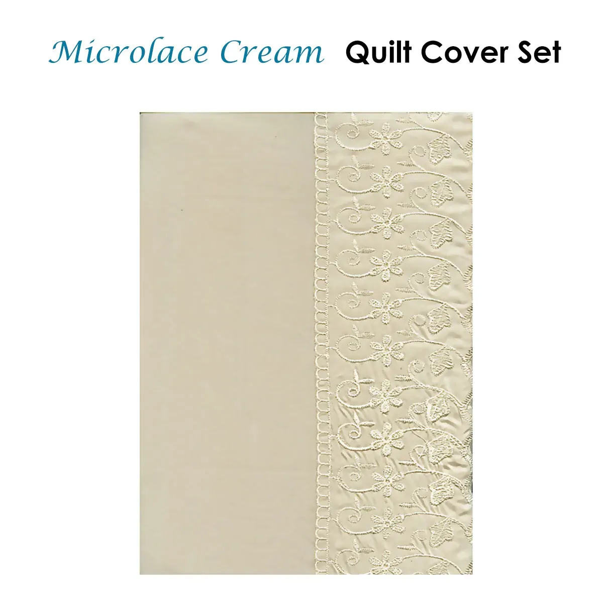 Essentially Home Living Microlace Cream Quilt Cover Set Single Price