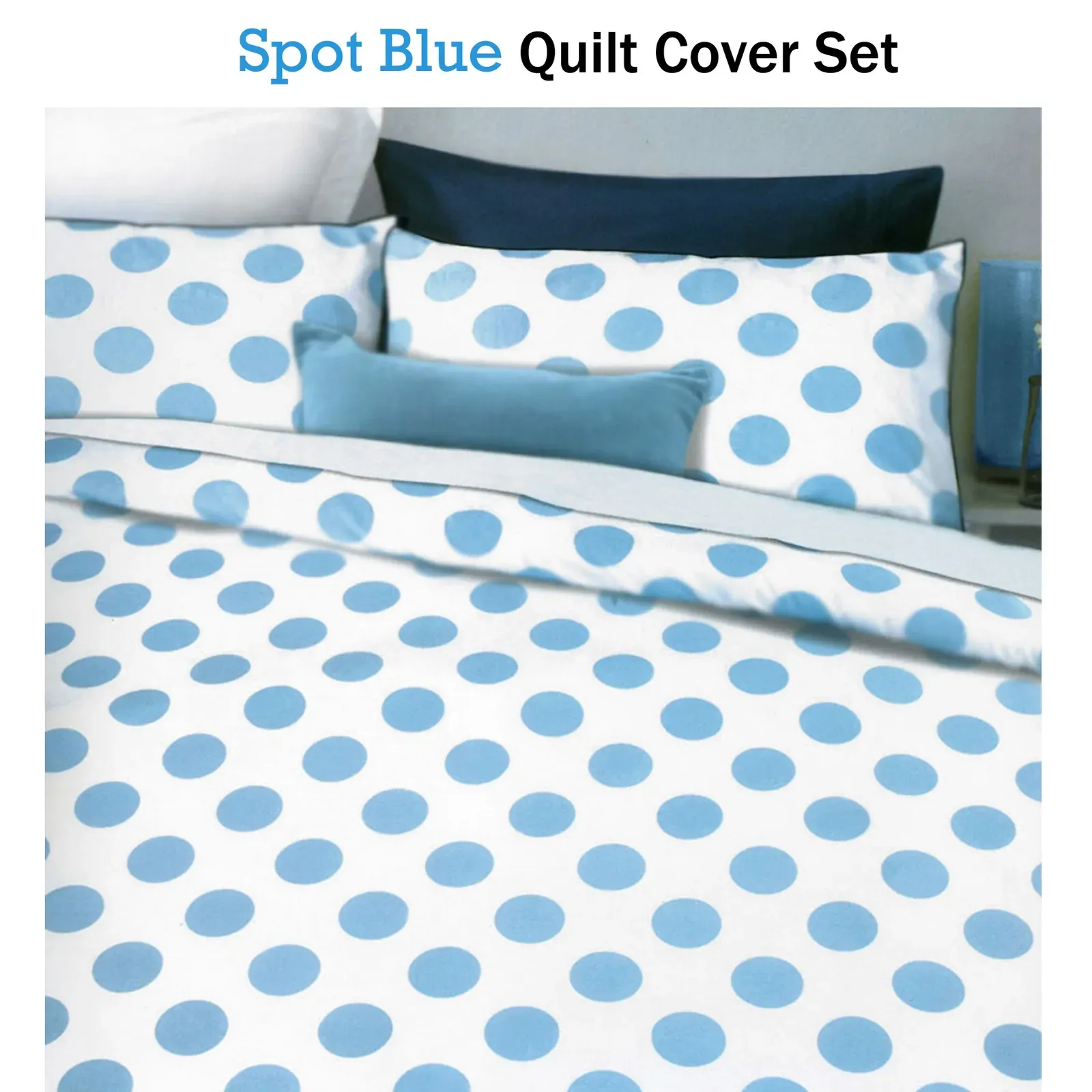 Spot Blue Quilt Cover Set King Price