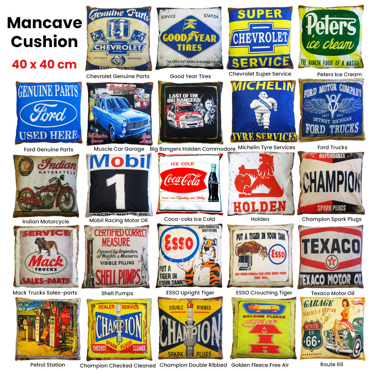 Australian Mancave Retro Cushion Big Bangers Holden Commodore 40 x 40 cm Price