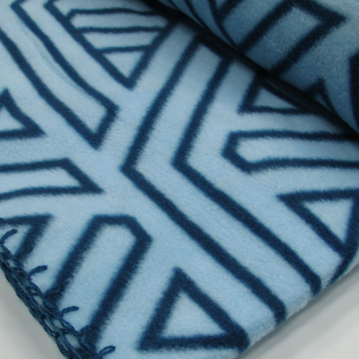 Aerial Printed Fleece Throw Rug 130 x 150 cm Blue Geo Price