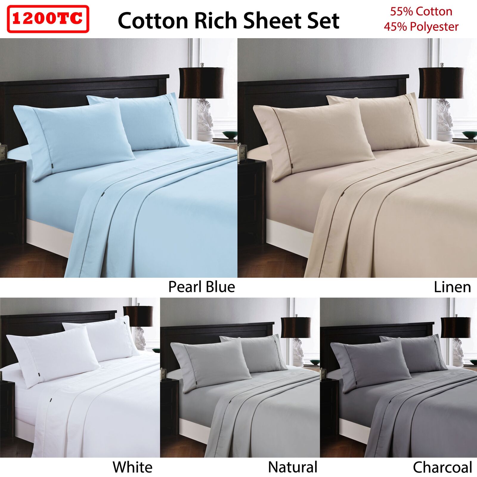 Deluxe Linen 1200TC Cotton Rich Sheet Set Linen King Single Price