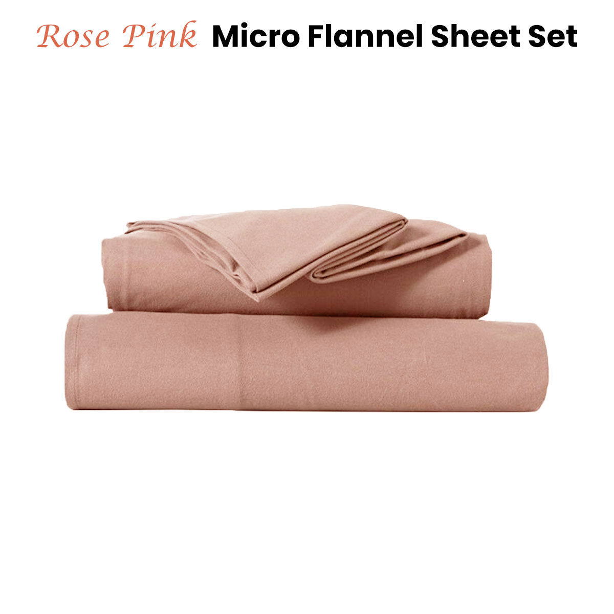 Kingtex Ultra-Soft Micro Flannel Sheet Set 40 cm Wall Rose Pink Single Price