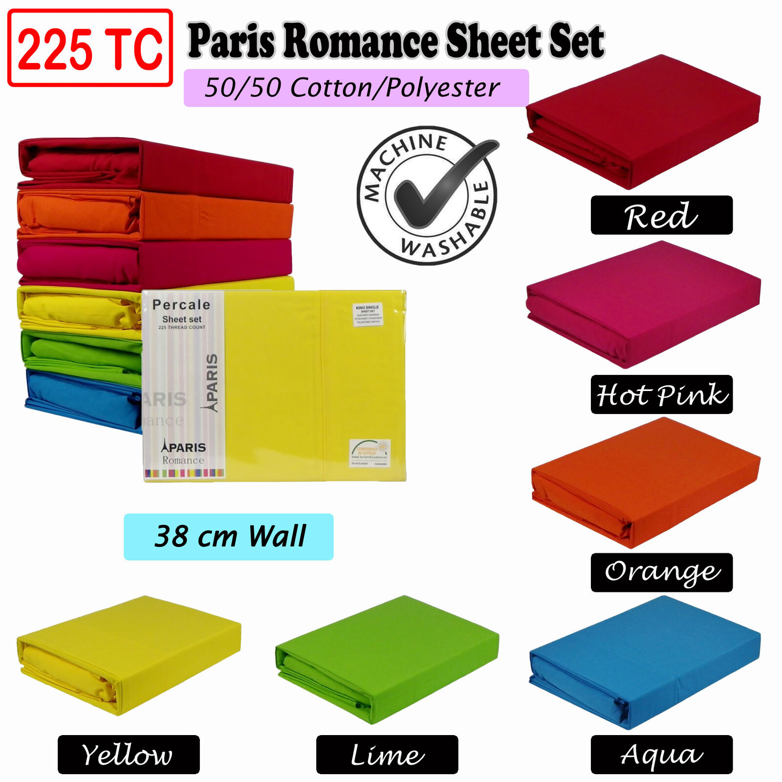 225TC Paris Romance Sheet Set Red DOUBLE Price