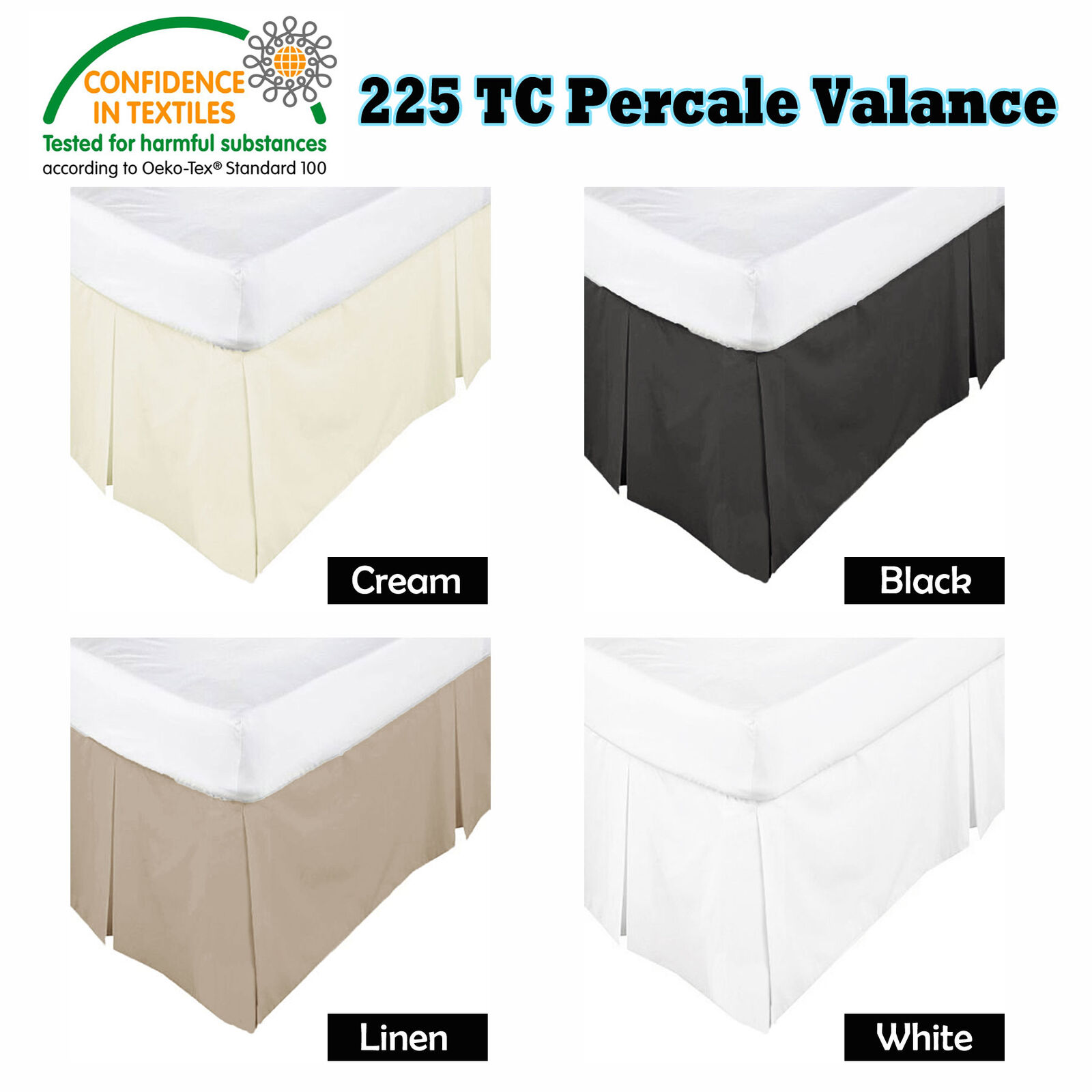 KINGDOM Box Pleated Valance Linen - KING Price