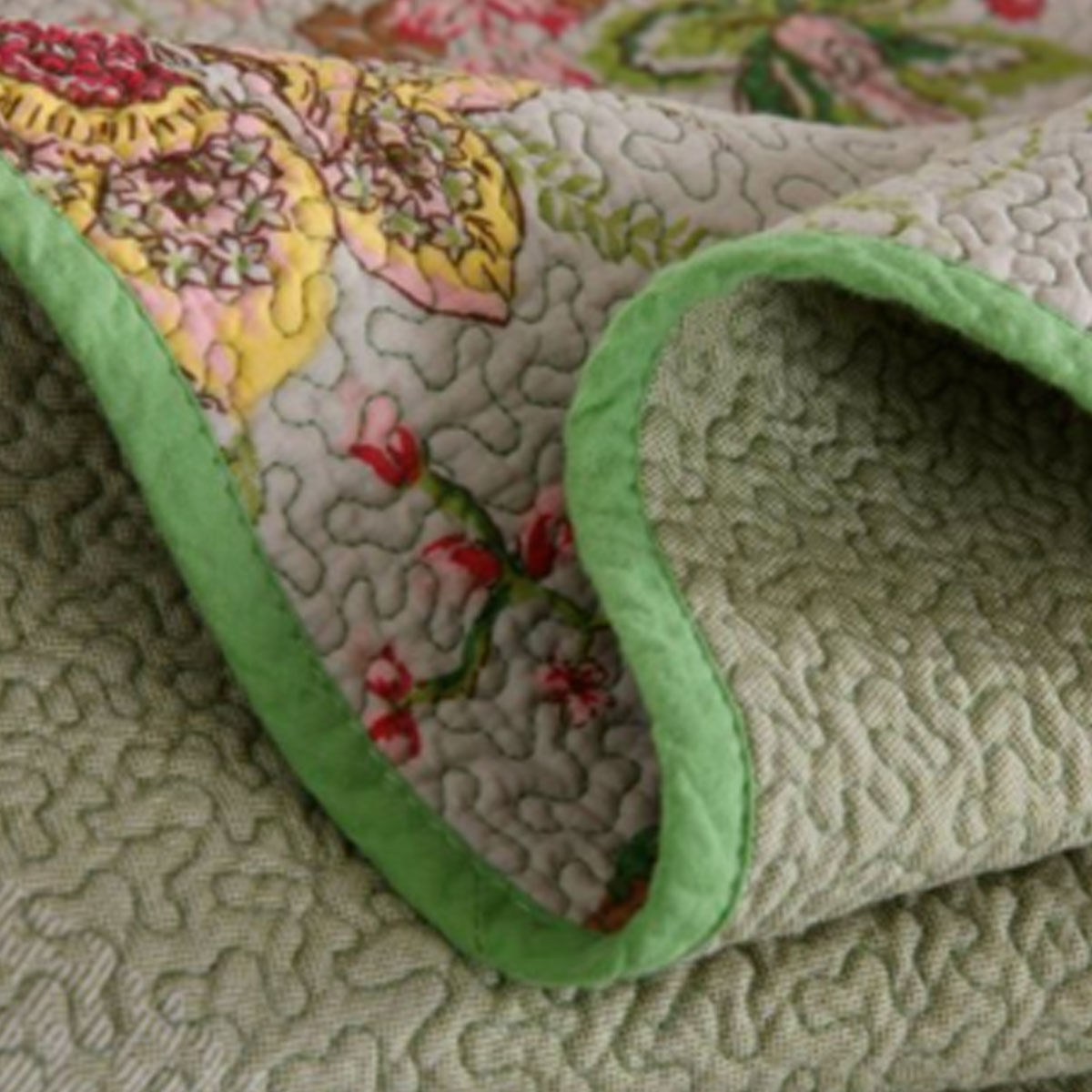 100% Cotton Lightly Quilted Coverlet Set Kew Gardens Queen 230 x 250 cm Price