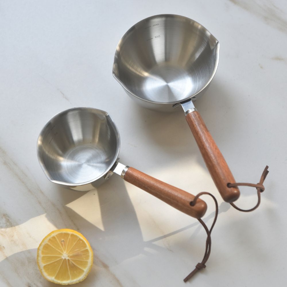 304 Stainless Steel Oil Poured Pot With Wood Handle 200ml Price