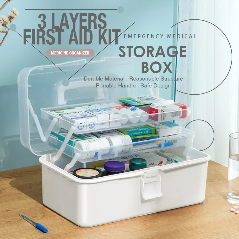 3 Layers Large Portable First Aid Kit Emergency Medical Storage Medicine Organizer Price