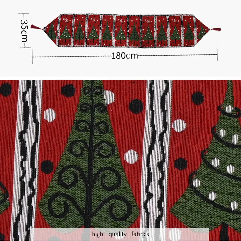 Christmas Table Runner thickened knitted Dining Tablecloth Xmas Party Decor(Tree) Price