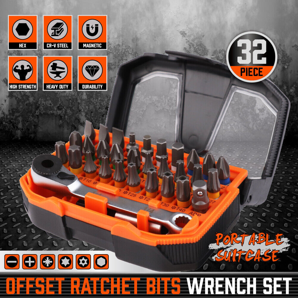 32Piece 1/4" Mini Double Head Screwdriver Bit and Ratchet Set CRV Steel Durable Price