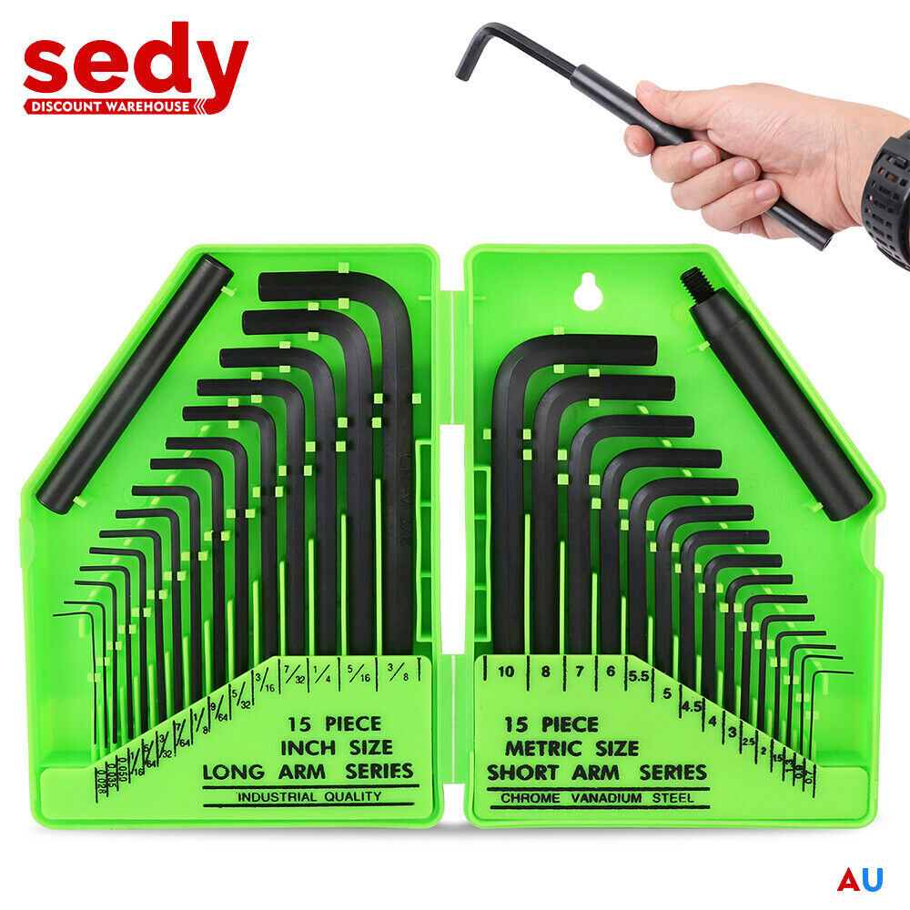 32Pcs Hex Key Set Allen Wrench Set Metric & SAE Storage Case L Shape Crv Au Price