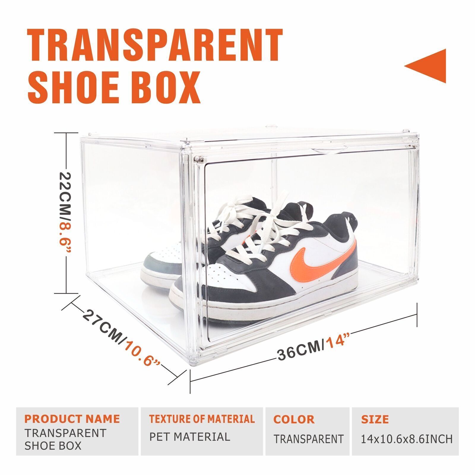 10PC Stackable Shoe Display Box Hard Acrylic Sneaker Storage Containers Case Price