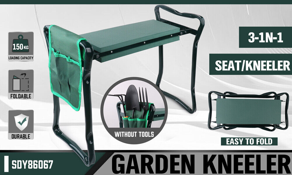 HORUSDY Garden Kneeler Bench Foldable Stool Knee Soft Pad Seat with Tool Pouch Price