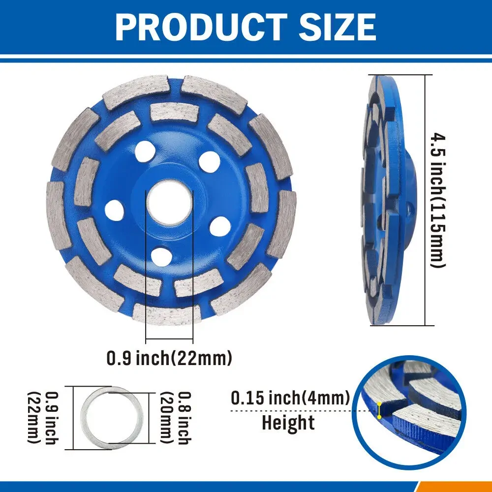 4.5inch Diamond Segment Grinding Concrete Cup Wheel Disc Granite Stone 115mm Price