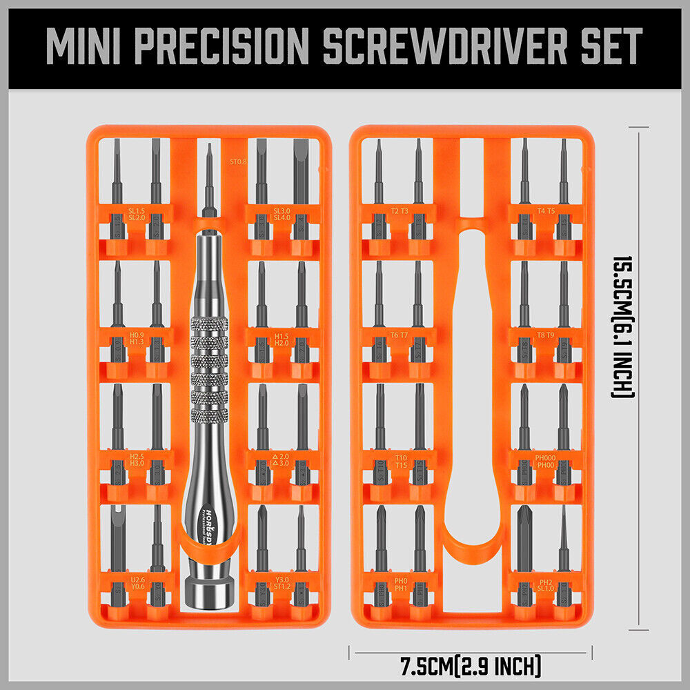 33 PC PRECISION SCREWDRIVER SET BITS PHILIP FLAT SLOTTED TORX HEX ELECTRONIC FIX Price