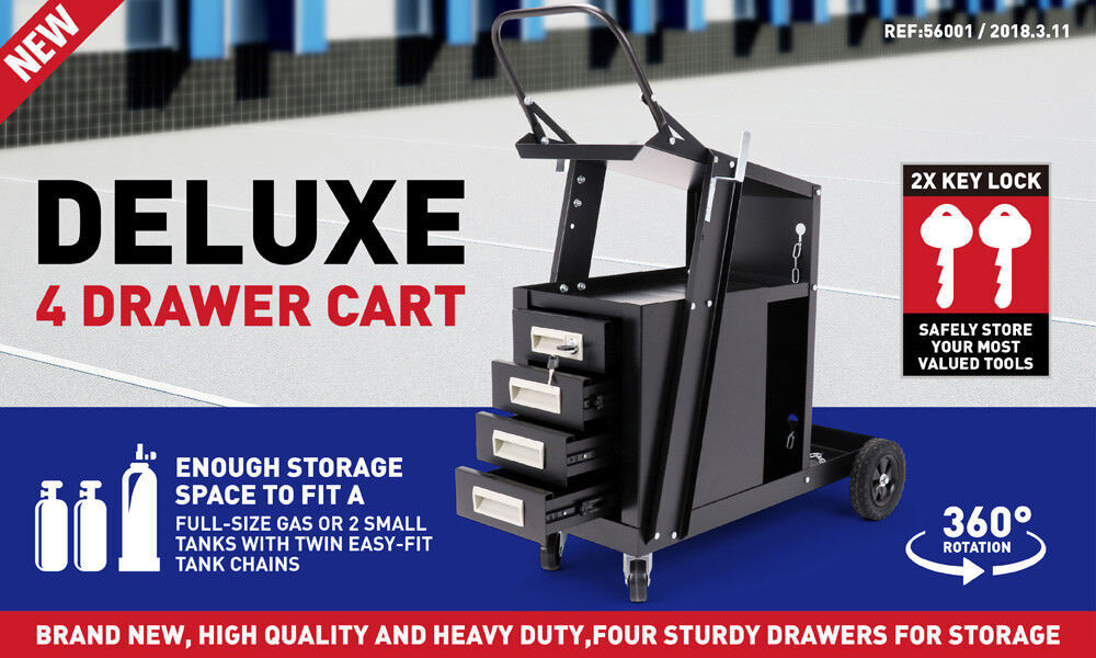 4-Drawer Welding Cart MIG Welder Trolley Cabinet TIG ARC MMA Plasma Cutter Bench Price