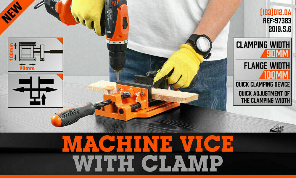90mm Drill Press Bench Vice Quick Release Clamp Jaw Soft Grip Hand Pads Woodwork Price