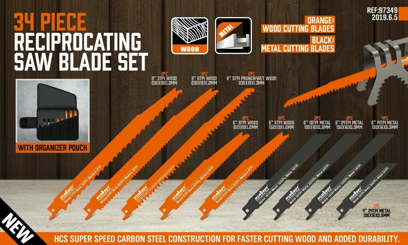 34-Piece Reciprocating Saw Blade Set Wood and Metal Cutting Blades with Storage Pouch Price