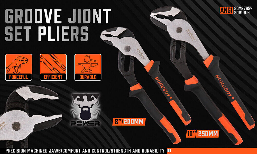 2Pc Groove Joint Pliers 8 & 10-inch Multi Grip Non-Slip Heavy Duty Pipe Wrench Price
