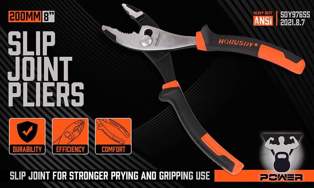 8" Slip Joint Pliers Adjustable Heavy Duty Jars Non-Slip Grip Handle 200mm Price