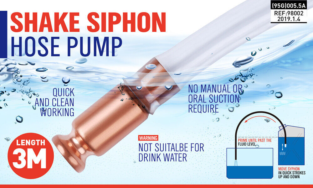 3M Self Priming Siphon Hose Water Jiggler Liquid Transfer Fuel Hose Pump Copper Price