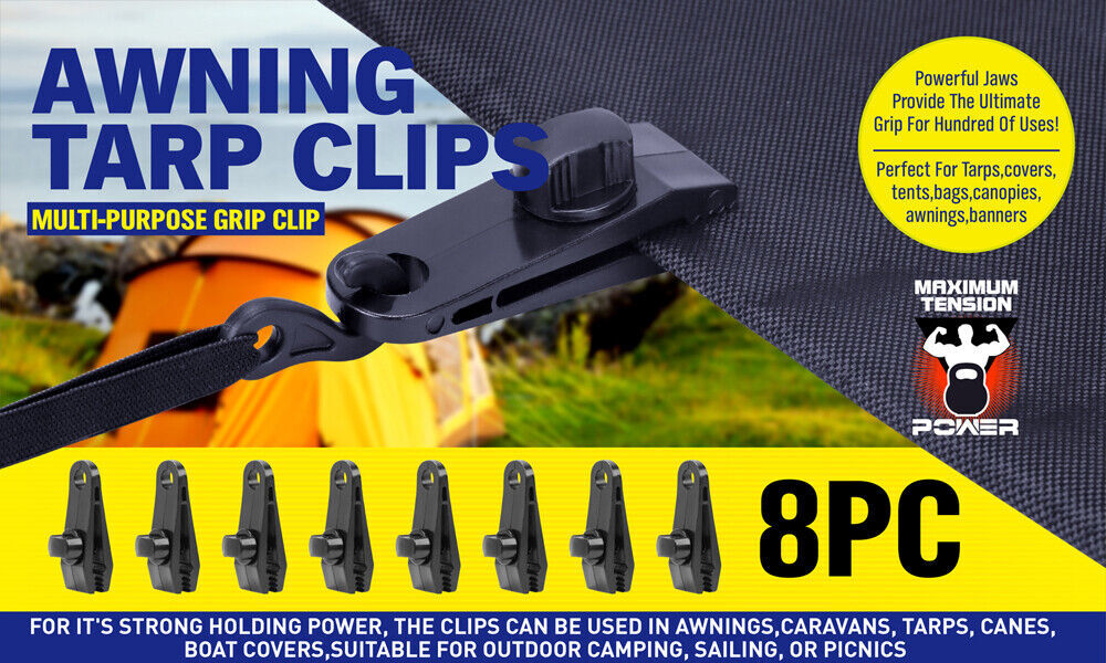 8Pc Awning Tarp Clamp Set Clips Hangers Survival Tent Emergency Grommet Price