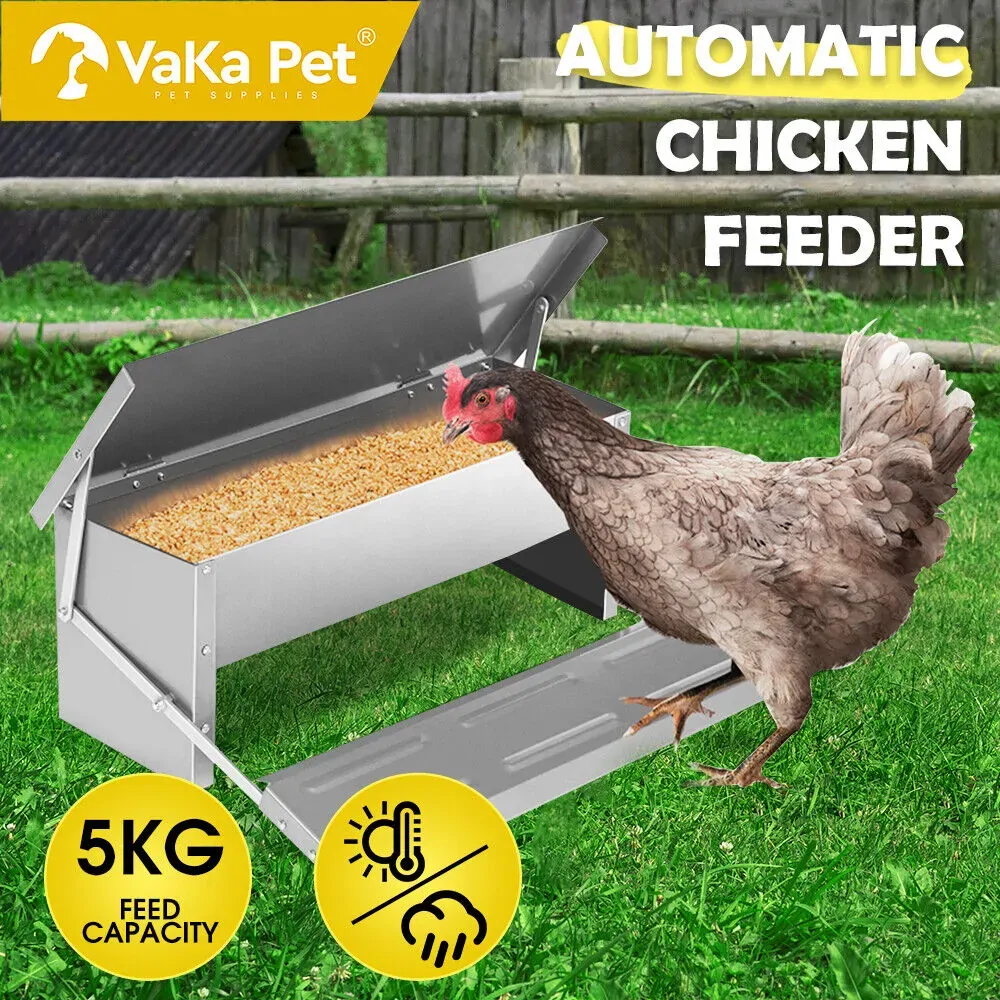 5KG 7.5L Garden Farm Automatic Food Storage Box Stand Chicken Feeder Poultry AU Price