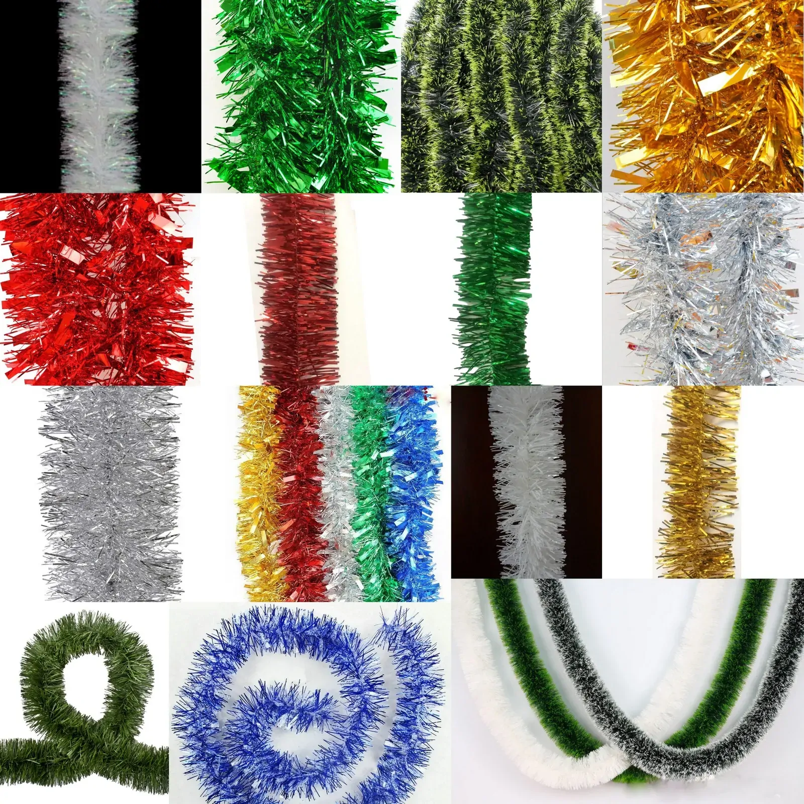 5x 2.5m Christmas Tinsel Xmas Garland Sparkly Snowflake Party Natural Home Décor, Snow Tips in Green (2m) Price