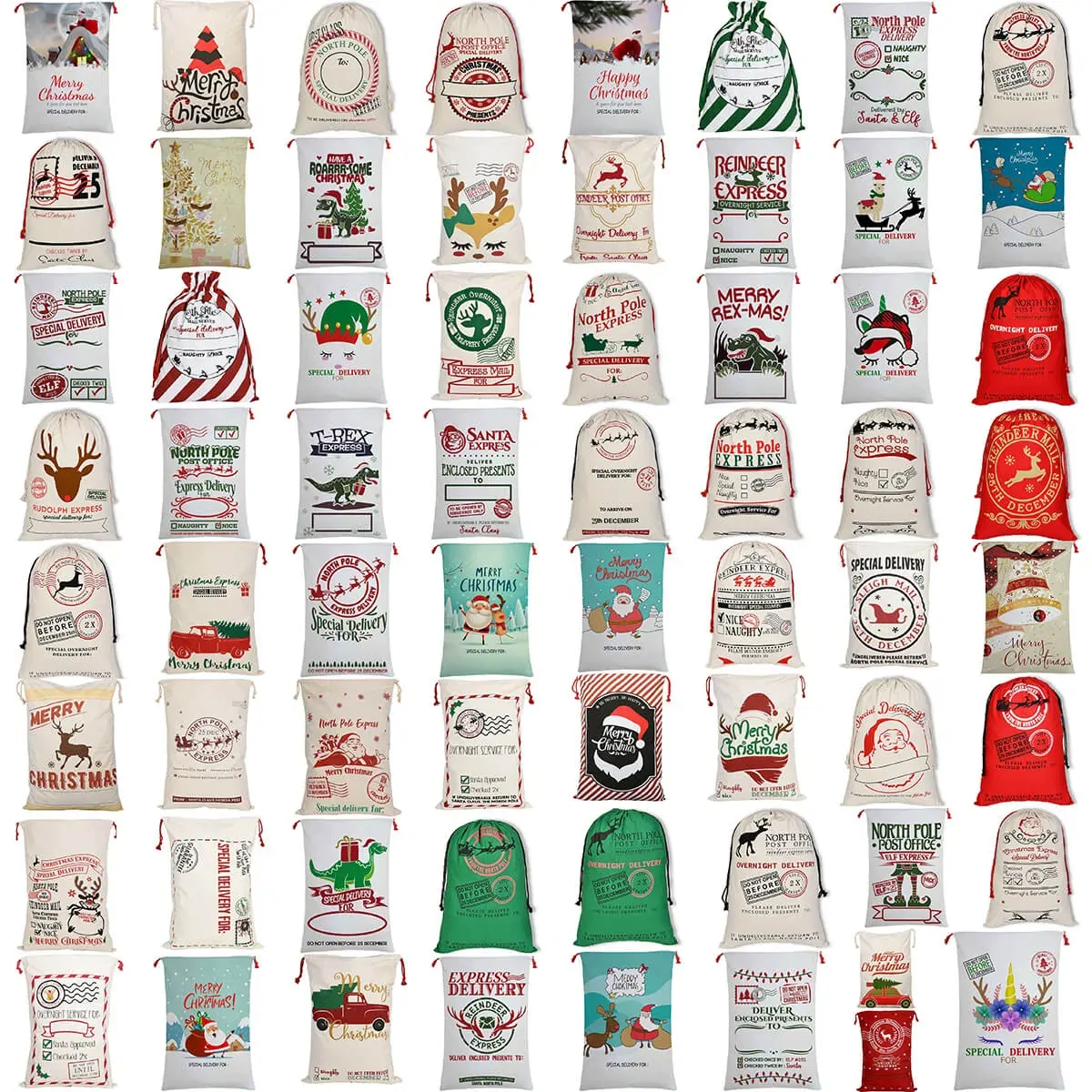 Large Christmas XMAS Hessian Santa Sack Stocking Bag Reindeer Children Gifts Bag, Cream - Reindeer Girl Makeup Price