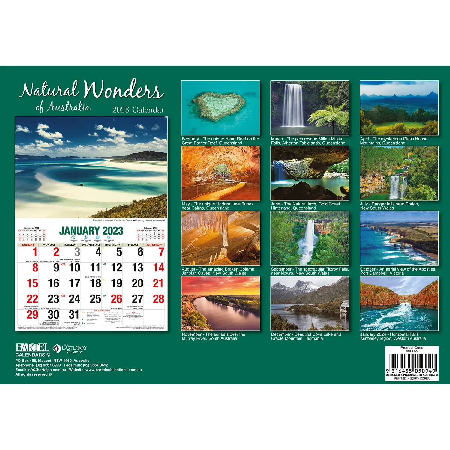 Natural Wonders Of Australia – 2023 Rectangle Wall Calendar 16 Months Planner Price