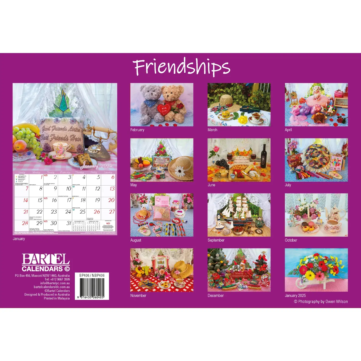 Friendships 2024 Rectangle Wall Calendar 13 Months Planner Celebrate Bonds Gift Price