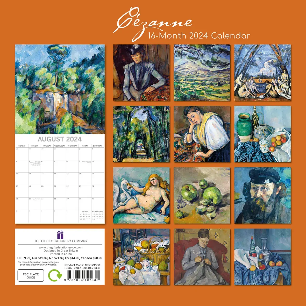 Cezanne 2024 Square Wall Calendar 16 Months Arts Planner Christmas New Year Gift Price