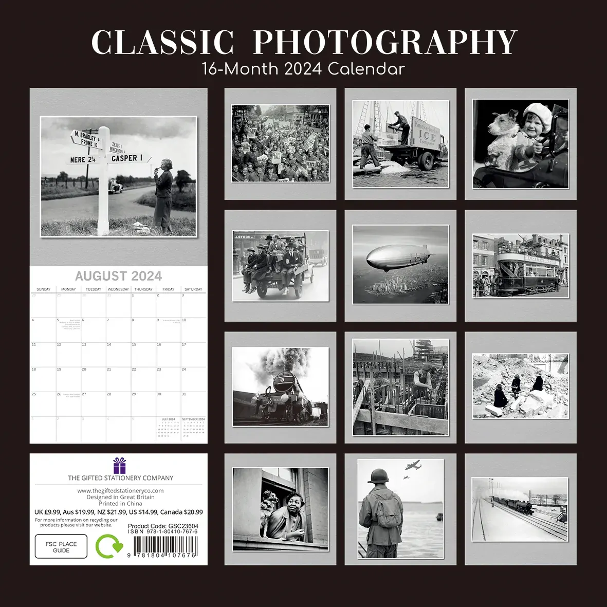 Classic Photography - 2024 Square Wall Calendar 16 Months Arts Planner Xmas Gift Price