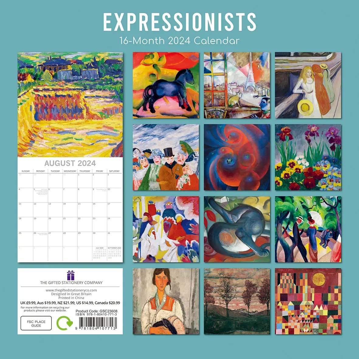 Expressionists - 2024 Square Wall Calendar 16 Months Arts Planner New Year Gift Price