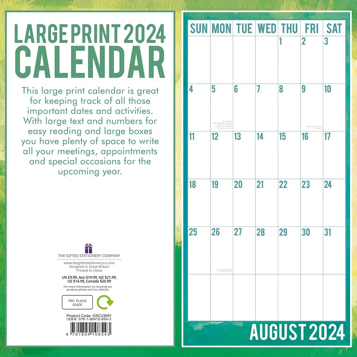 Large Print Calendar 2024 Square Wall Calendar 16 Months School Planner New Year Price