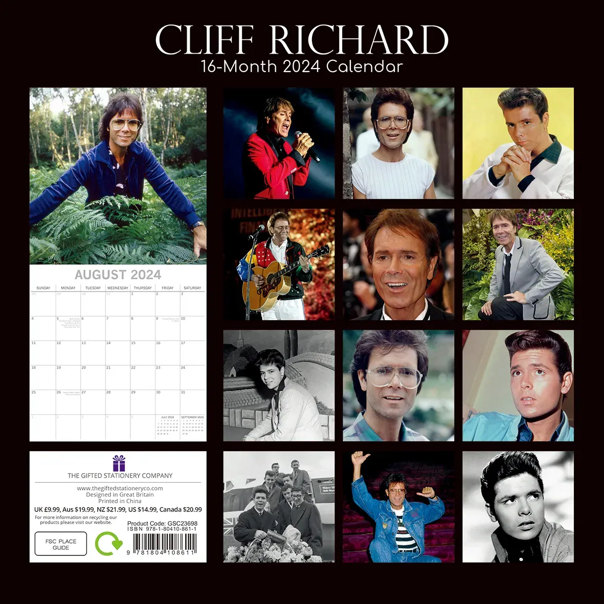 Cliff Richard 2024 Square Wall Calendar 16 Month Planner Christmas New Year Gift Price