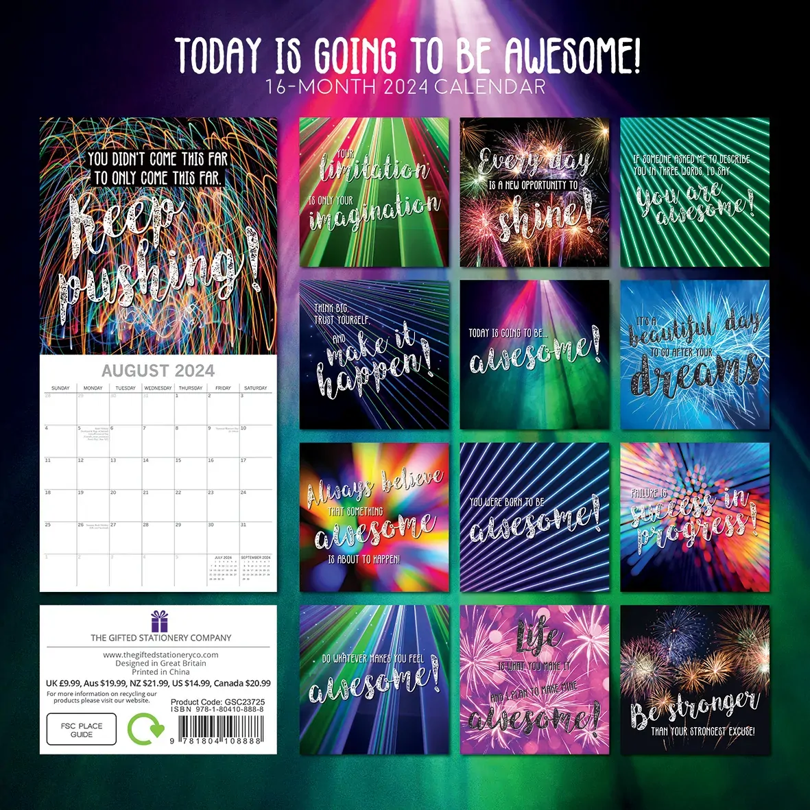 Today is going to be Awesome 2024 Square Premium Wall Calendar 16 Months Planner Price