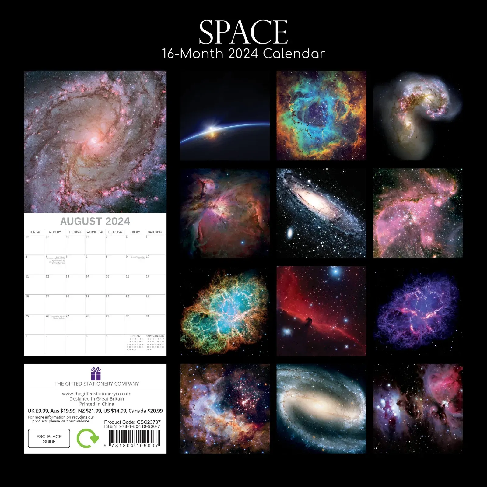 Space 2024 Square Wall Calendar 16 Month Premium Planner Christmas New Year Gift Price